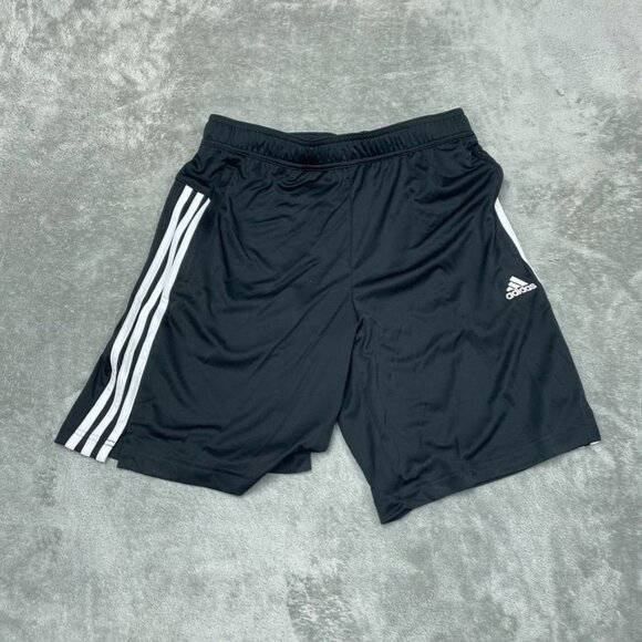 Adidas Mens Black Shorts Recycled Polyester Medium With 3 Stripes a0232 - Picture 1 of 7